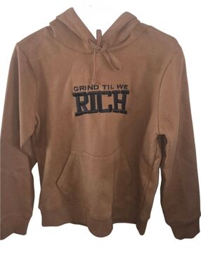Double Zero Embroidered Grind Til We Rich Mens Sweatshirt Size Small NWOT